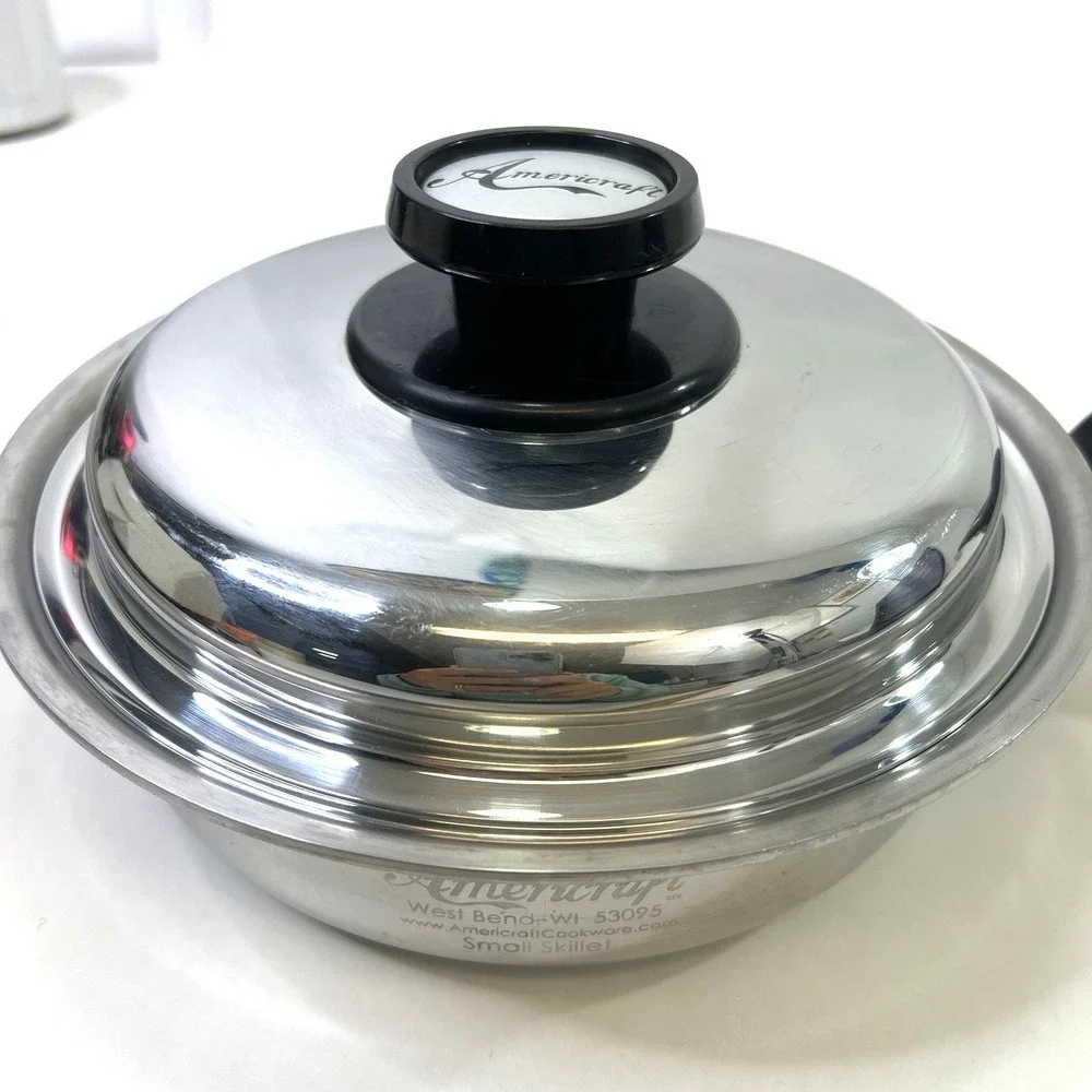 Americraft Small Skillet With Lid Waterless Stainless Steel West Bend WI USA